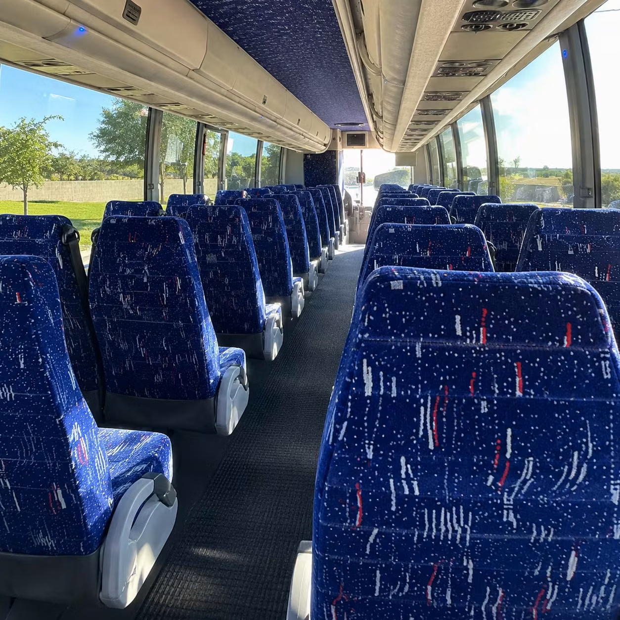 56 passenger charter bus inside