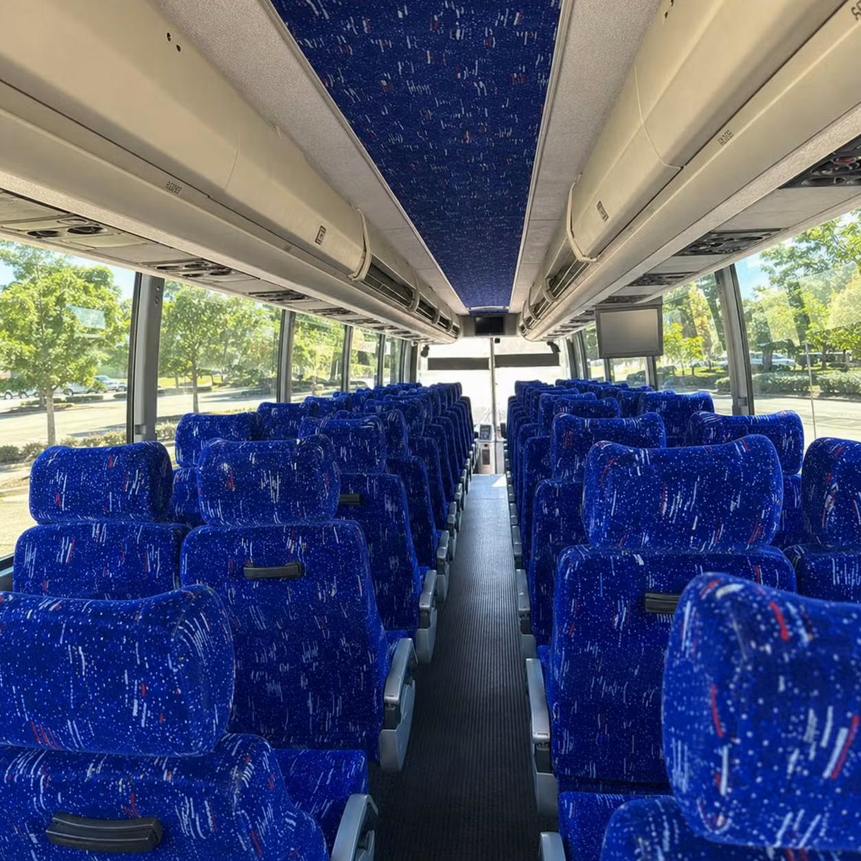 rialto charter bus rental interior